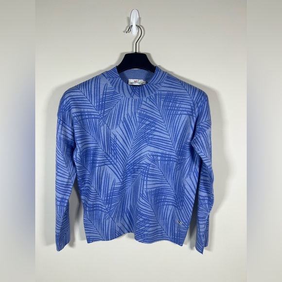 Vineyard Vines Sweaters - Vineyard Vines Blue Palm Leaf Print Wool Blend Mockneck Women's‎ Sweater XS